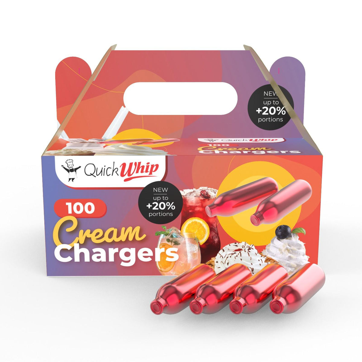 QuickWhip PRO 9g! Cream Chargers  - 100 Packs