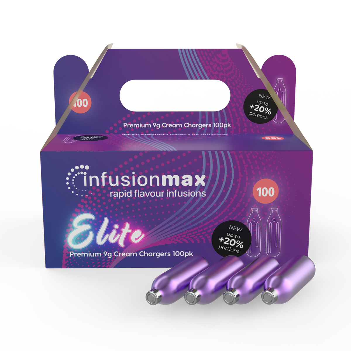 InfusionMax Elite 9g N2O Cream Chargers 100 Packs -MEGA SALE OVERSTOCKED