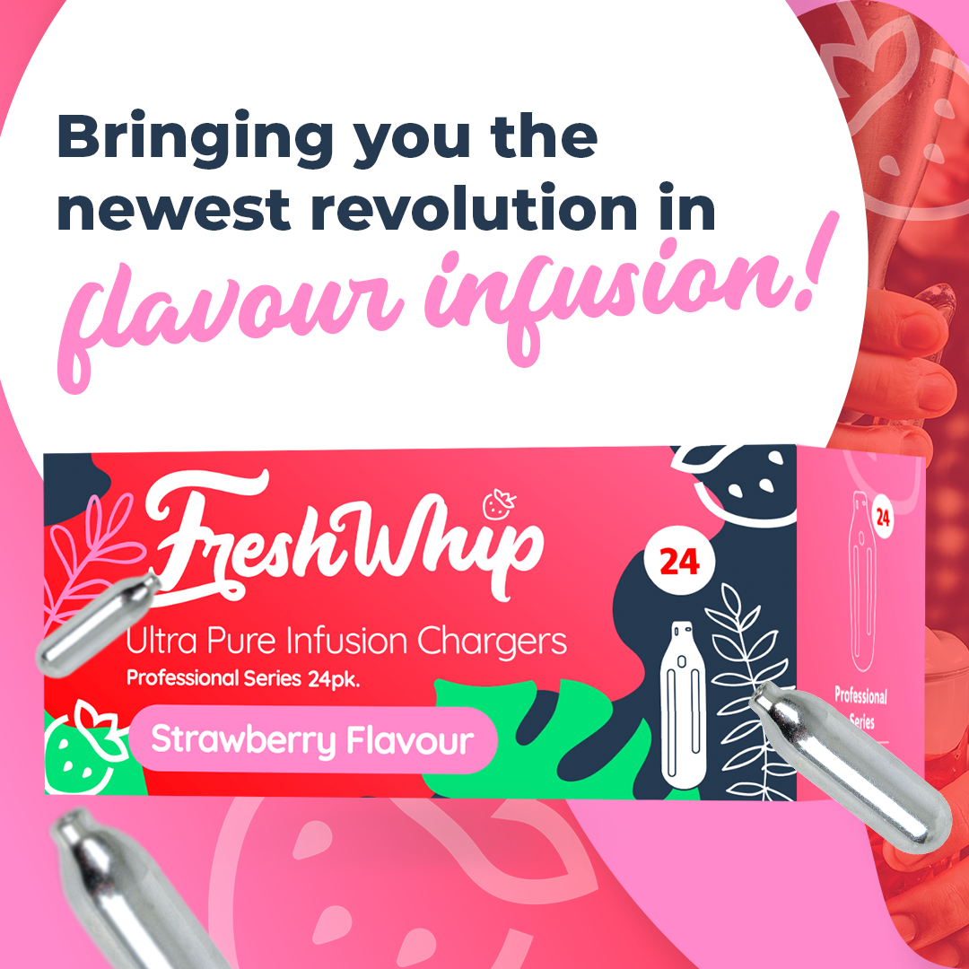 FreshWhip Cream Chargers STRAWBERRY 24 Packs - 8.2g - WHOLESALE