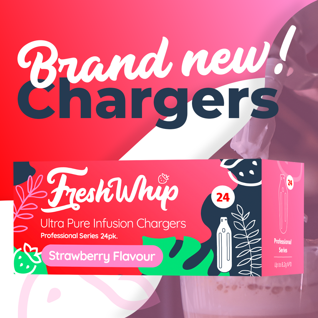 SUPER SALE FreshWhip Cream Chargers - STRAWBERRY - 50 Packs - 8.2g - WHOLESALE