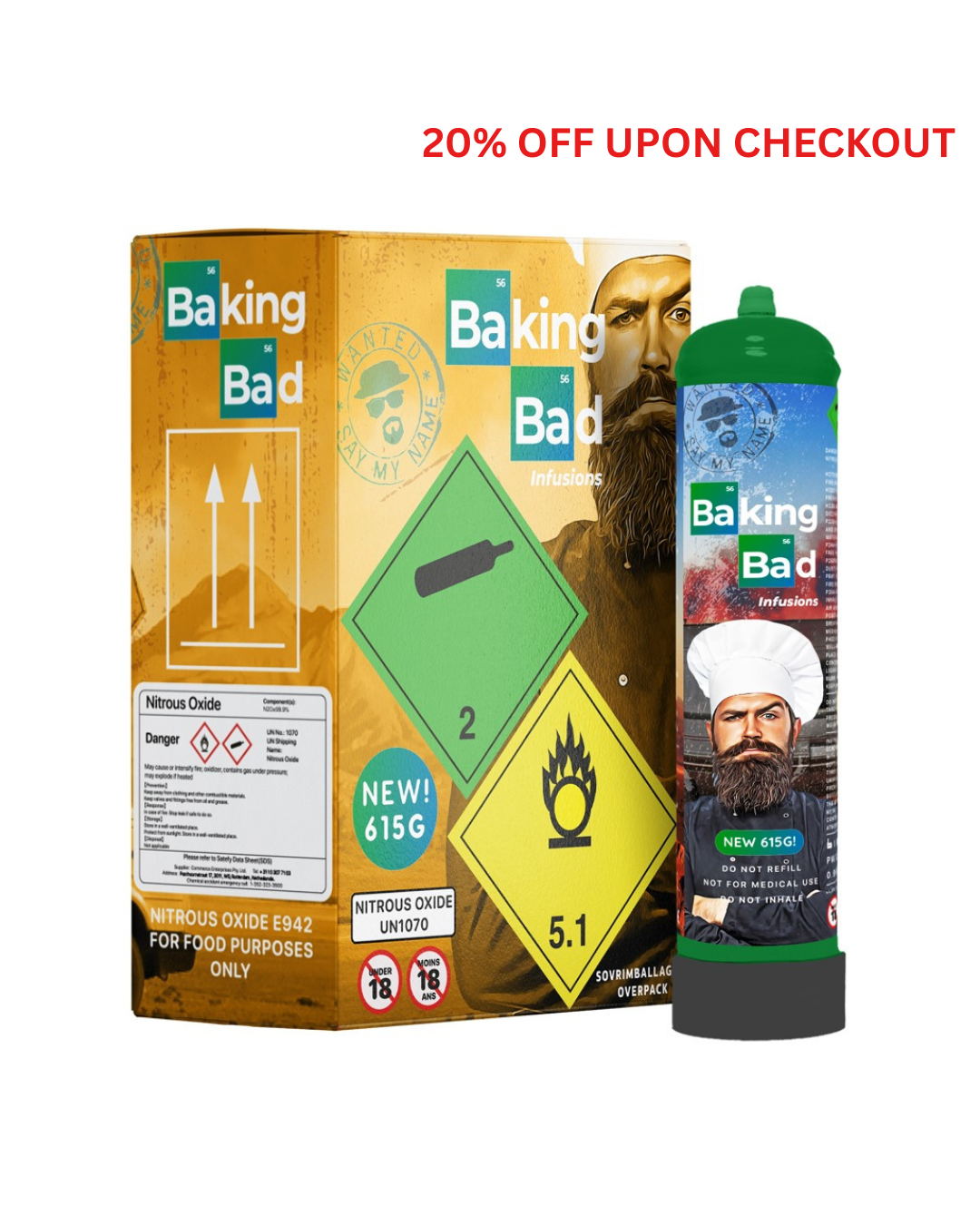 Baking Bad 615g Culinary Gas Cream Charger Cylinder