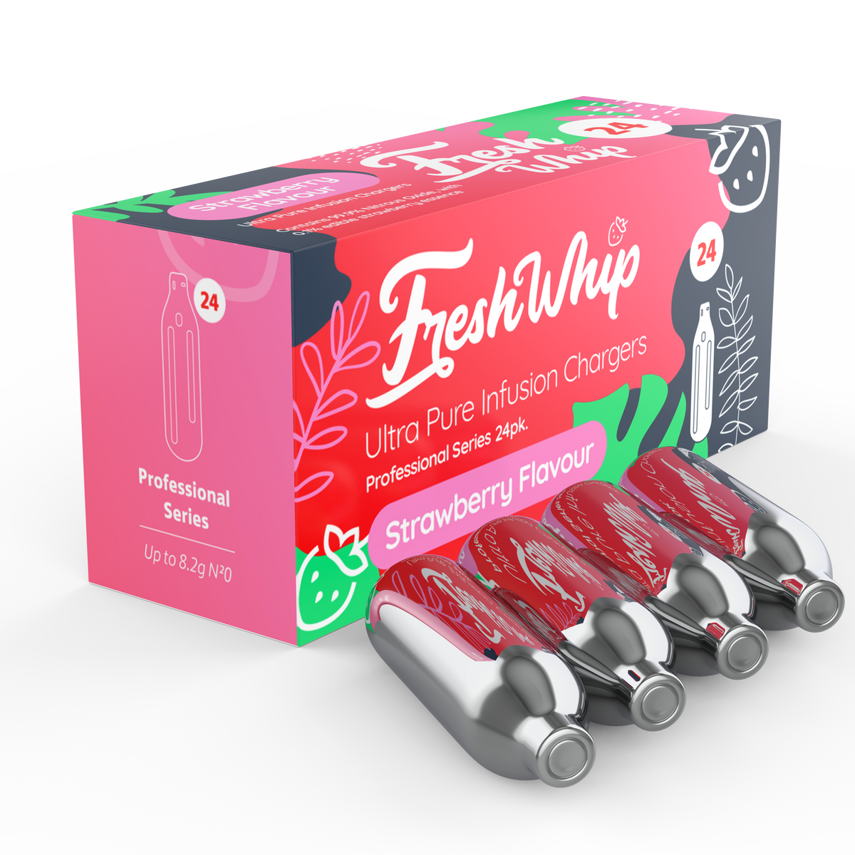 FreshWhip Strawberry Cream Chargers - 24 Pack SUPER SALE