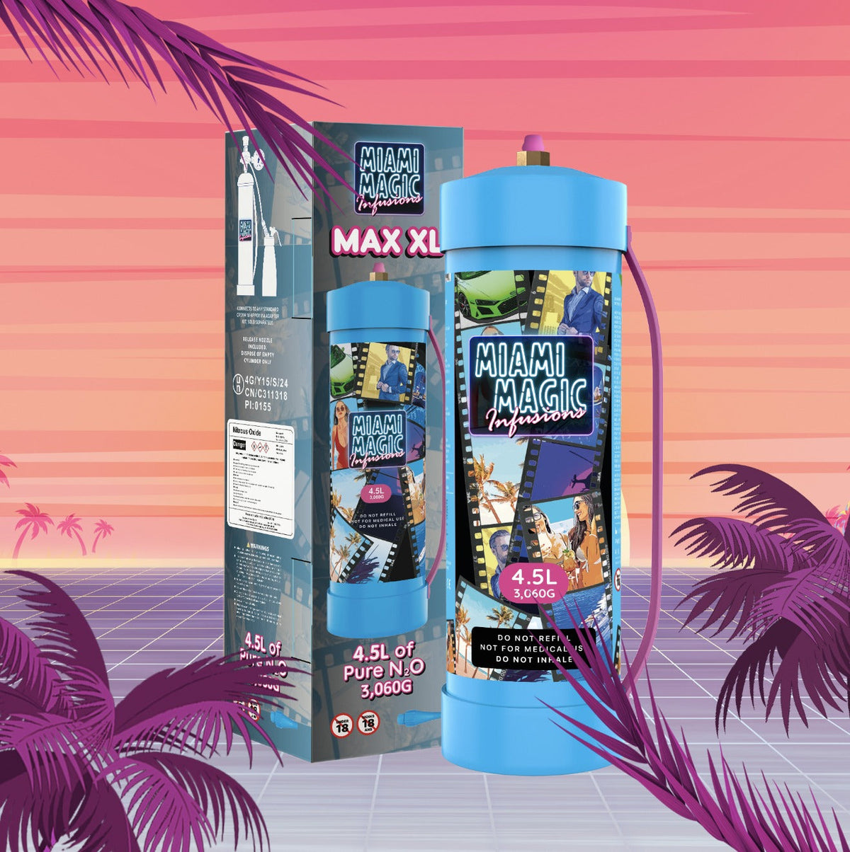 Miami Magic Infusions 4.5L/3060g Culinary Gas Cream Charger Canister