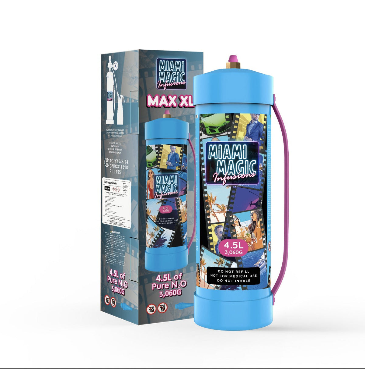 Miami Magic Infusions 4.5L/3060g Culinary Gas Cream Charger Canister