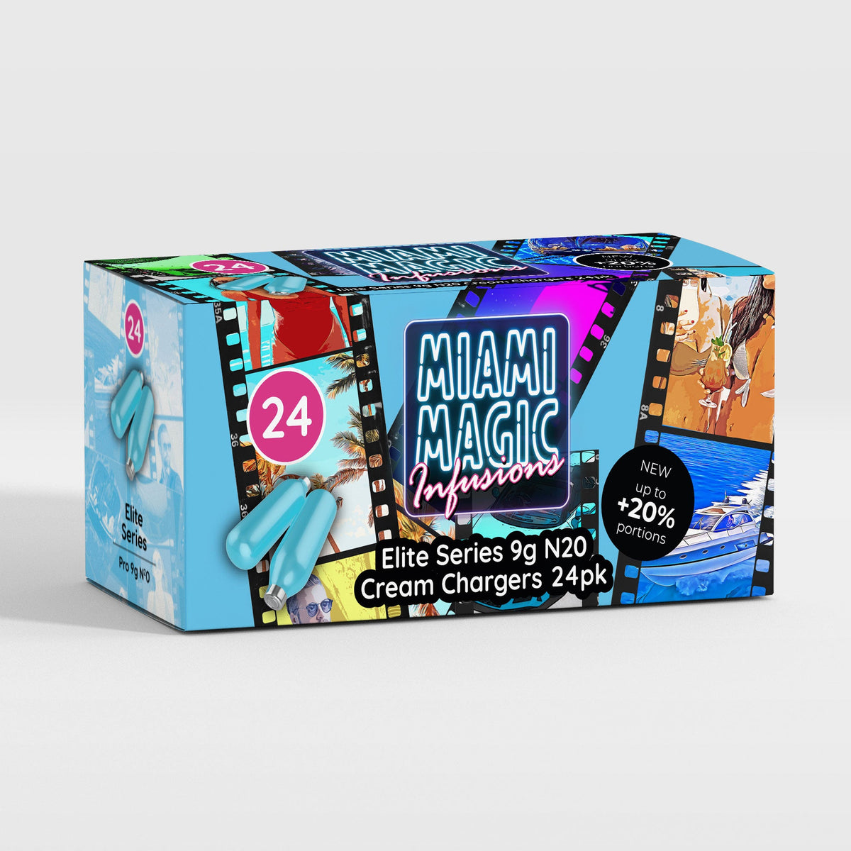 Miami Magic 9g N2O Cream Chargers - 24 Packs