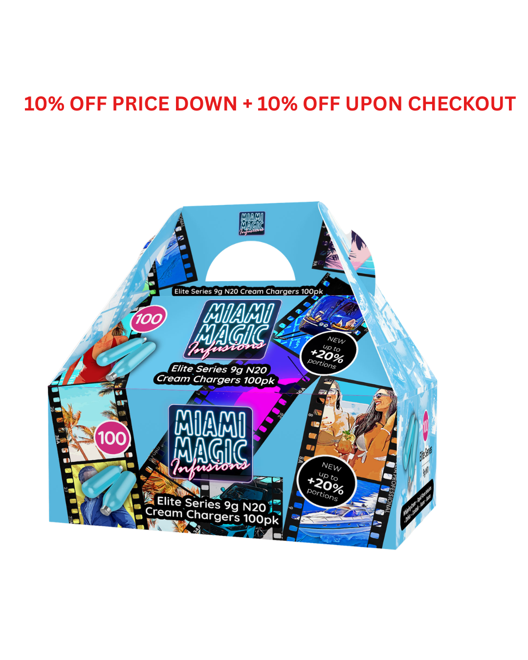 Miami Magic 9g N2O Cream Chargers  100 Packs