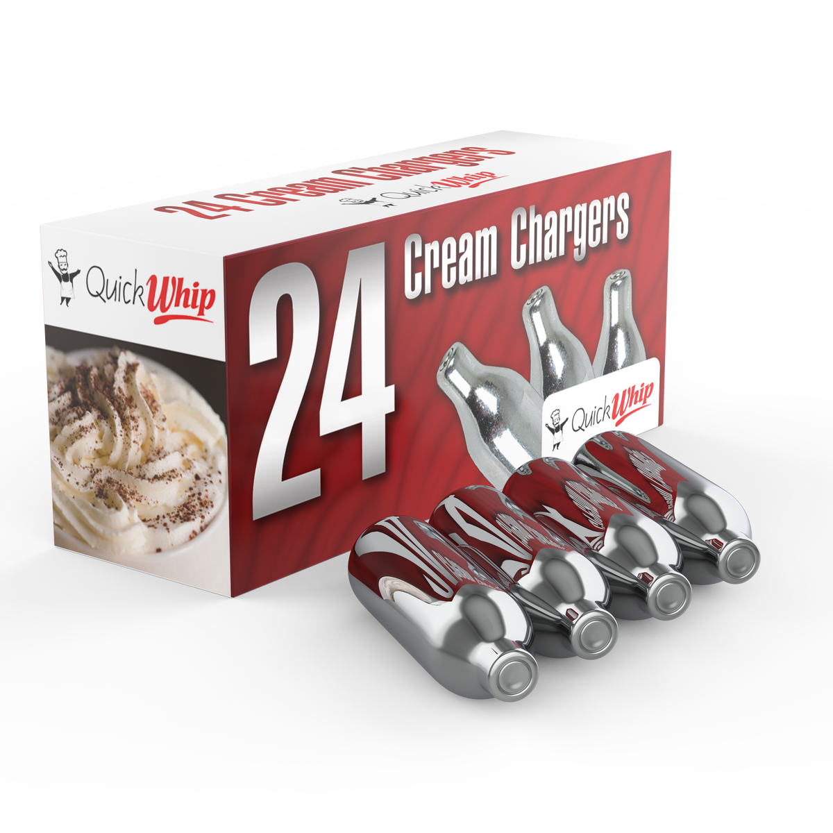 QuickWhip 9-gram N2O Cream Chargers in 24 Packs